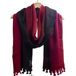 McKernan Cosmo Scarf 100% merino wool wrap shawl hand tied fringe ombré Ireland